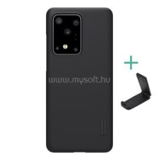 Nillkin SUPER FROSTED műanyag telefonvédő (gumírozott, érdes felület + asztali tartó) FEKETE (GP-93858) tok és táska