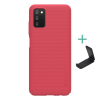Nillkin SUPER FROSTED műanyag telefonvédő (gumírozott, érdes felület + asztali tartó) PIROS [Samsung Galaxy A03s (SM-A037F)] (5996591114538)