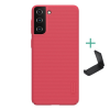 Nillkin SUPER FROSTED műanyag telefonvédő (gumírozott, érdes felület + asztali tartó) PIROS [Samsung Galaxy S21 Plus (SM-G996) 5G] (5996591023885)