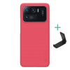 Nillkin SUPER FROSTED műanyag telefonvédő (gumírozott, érdes felület + asztali tartó) PIROS [Xiaomi Mi 11 Ultra 5G] (5996591085531)