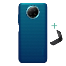 Nillkin SUPER FROSTED műanyag telefonvédő (gumírozott, érdes felület + asztali tartó) SÖTÉTKÉK tok és táska