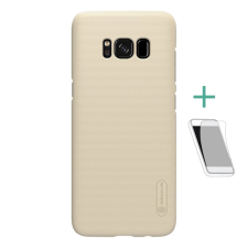 Nillkin SUPER FROSTED műanyag telefonvédő (gumírozott, érdes felület + képernyővédő fólia) ARANY tok és táska