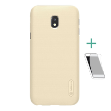 Nillkin SUPER FROSTED műanyag telefonvédő (gumírozott, érdes felület + képernyővédő fólia) ARANY tok és táska