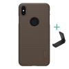 Nillkin SUPER FROSTED műanyag telefonvédő (gumírozott, érdes felület, logo kivágás + asztali tartó) ARANYBARNA [Apple iPhone XS Max 6.5] (5996457808755)
