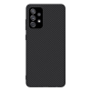 Nillkin SYNTHETIC FIBER műanyag telefonvédő (környezetbarát, karbon minta) FEKETE [Samsung Galaxy A72 5G (SM-A726F)] (5996591063126)