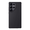 Nillkin SYNTHETIC FIBER PRO műanyag telefonvédő (aramid bevonat, légpárnás sarok, karbon minta, MagSafe) FEKETE Samsung Galaxy S25 Ultra (SM-S938)