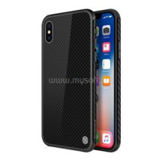 Nillkin TEMPERED PLAID szilikon telefonvédő (ütésállóság, üveg hátlap, négyzet) FEKETE (GP-78816) tok és táska