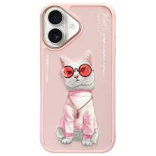Nimmy Glasses Cool Cat tok iPhone 16 - rózsaszín tok és táska