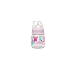 NIP PP széles szájú cumisüveg 150ml szilikon tejes etetőcumival - lányos cumi