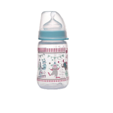NIP PP széles szájú cumisüveg 260ml tejes cumival fiús cumisüveg