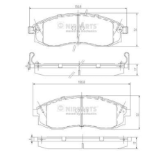 NIPPARTS fékbetétkészlet, tárcsafék Nipparts J3601066 autóalkatrész
