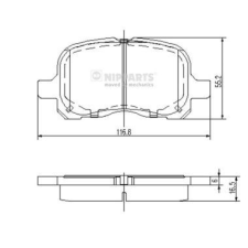 NIPPARTS fékbetétkészlet, tárcsafék Nipparts N3602129 autóalkatrész