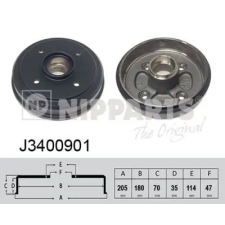 NIPPARTS fékdob J3400901 autóalkatrész