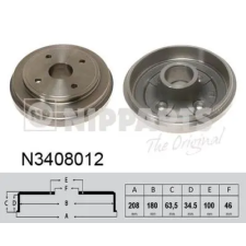 NIPPARTS fékdob N3408012 autóalkatrész