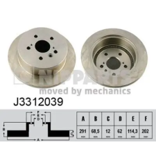 NIPPARTS féktárcsa J3312039 autóalkatrész