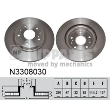 NIPPARTS féktárcsa N3308030 autóalkatrész
