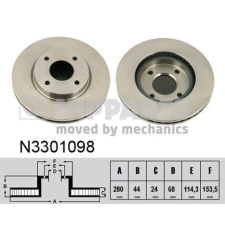 NIPPARTS féktárcsa Nipparts N3301098 autóalkatrész