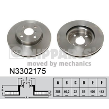 NIPPARTS féktárcsa Nipparts N3302175 féktárcsa