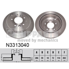 NIPPARTS féktárcsa Nipparts N3313040 féktárcsa