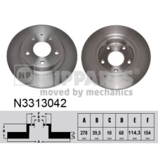 NIPPARTS féktárcsa Nipparts N3313042 féktárcsa