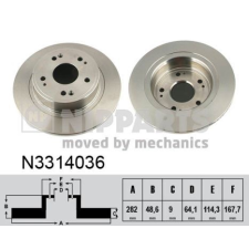 NIPPARTS féktárcsa Nipparts N3314036 féktárcsa