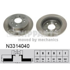 NIPPARTS féktárcsa Nipparts N3314040 féktárcsa