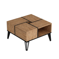  NIRVANA Modern Dohányzóasztal - Tárolós - 72x72 cm bútor