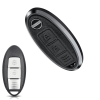 Nissan 2 gombos smart kulcs aluminium+bőr tok