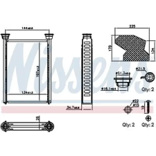 Nissens Hőcserélő, belső tér fűtés 707309 autóalkatrész