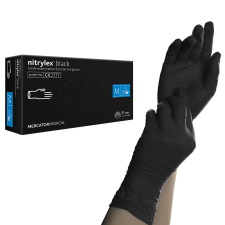 Nitrylex Black nitril gumikesztyű fekete M védőkesztyű