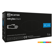  Nitrylex® black púdermentes nitril vizsgálókesztyű - L, Nitril, 100