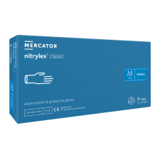 Nitrylex® classic blue púdermentes nitril vizsgálókesztyű - M, Nitril, 100 védőkesztyű
