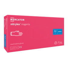  Nitrylex® magenta púdermentes nitril vizsgálókesztyű - L, Nitril, 100 védőkesztyű