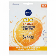NIVEA Q10 Energy szérummal átitatott fátyolmaszk 1 db arcpakolás, arcmaszk