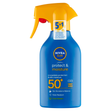  NIVEA SUN FF50+ Protect & Moisture Szórófejes Naptej FF50+ 270 ml naptej, napolaj