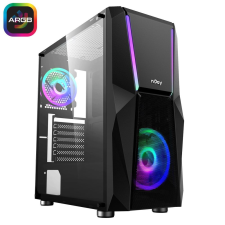 Njoy Fort Tempered Glass Black számítógép ház