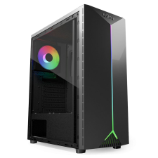 Njoy Számítógépház - ANIL (fekete, ablakos, ATX, 1x12cm, 2xUSB2.0, 1x USB3.0) számítógép ház