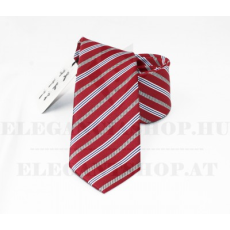  NM normál nyakkendő - Meggypiros csíkos