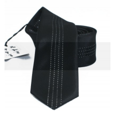  NM slim nyakkendő - Fekete-ezüst csíkos