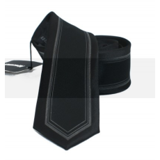  NM slim nyakkendő - Fekete-ezüst mintás