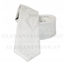  NM slim szövött nyakkendő - Fehér mintás nyakkendő