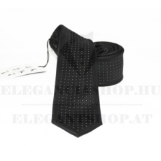  NM slim szövött nyakkendő - Fekete-fehér aprópöttyös