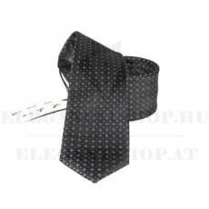  NM slim szövött nyakkendő - Fekete-fehér mintás