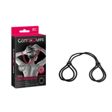 NMC Cotton Cuffs - fém, pamut kötöző - 30 cm (fekete) bilincs, kötöző