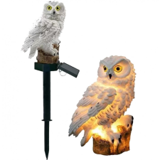 NNLED LED napelemes kerti lámpa dekoratív OWL 43cm, Alkonyat érzékelő kültéri világítás