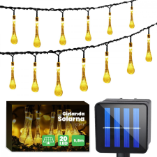 NNLED Napelemes füzér függő 20 LED TEARS kerti lámpa 580 cm jégcsap kültéri világítás