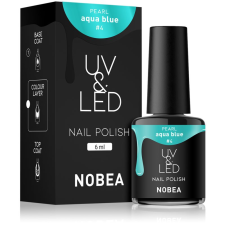 NOBEA UV & LED Nail Polish gél körömlakk UV / LED-es lámpákhoz fényes árnyalat Aqua blue #4 6 ml körömlakk