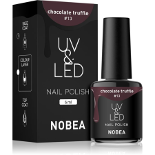 NOBEA UV & LED Nail Polish gél körömlakk UV / LED-es lámpákhoz fényes árnyalat Chocolate truffle #13 6 ml körömlakk