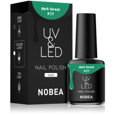 NOBEA UV & LED Nail Polish gél körömlakk UV / LED-es lámpákhoz fényes árnyalat Dark forest #39 6 ml körömlakk