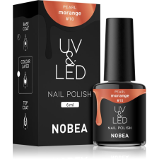 NOBEA UV & LED Nail Polish gél körömlakk UV / LED-es lámpákhoz fényes árnyalat Morange #10 6 ml körömlakk